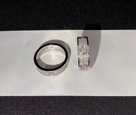 Round Unisex White Gold Diamond Ring Clarity Mirror Quality Brand