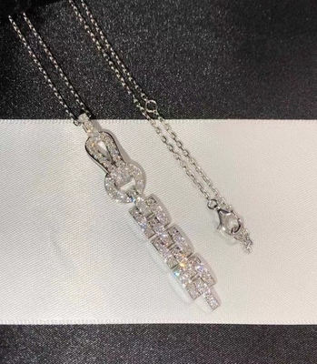 Elegant VVS 18K Gold Diamond Necklace Round Cut Diamond Luxury Brand Jewelry