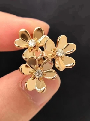 High Polished Natural Jewelry Prong Set Stunning Yellow Gold HK Setting Jewelry Earrings
