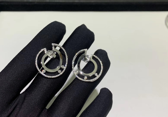 White Gold 0.80 Carat VS Diamond Hoop Earrings 2.4cm designer brand jewelry