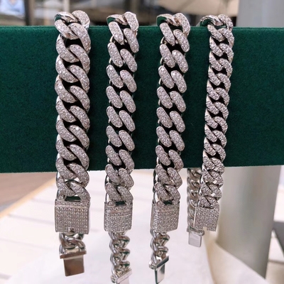 CZ Miami Cuban Link Chain Necklace 18k Gold Iced Out Hip Hop Vvs Diamond