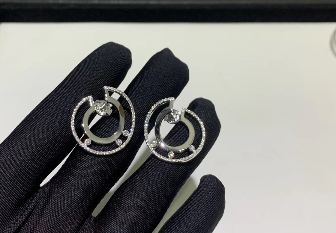 White Gold 0.80 Carat VS Diamond Hoop Earrings 2.4cm designer brand jewelry