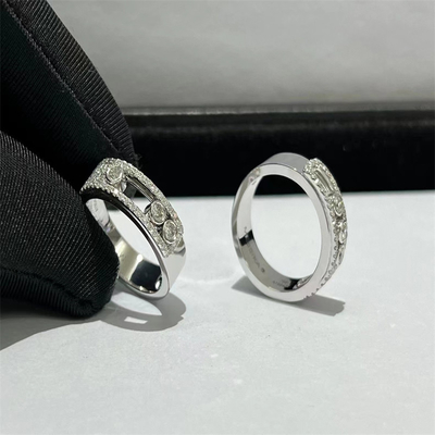 เครื่องประดับดีไซเนอร์ 18k ทอง แหวนเพชร ทองขาว แหวนเพชรสําหรับงานเลี้ยงวันครบรอบ