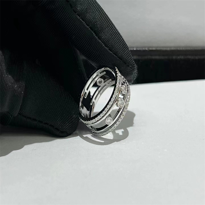 18k ทองคําการหมั้น AU750 ทองคําเคลื่อนที่แหวน ทองคําแท้ Diamond คุณภาพ