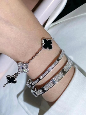 เครื่องประดับคาร์เทียร์ แท้ แดมอนด์ แบรนด์เกิ้ล 18k ทองคําแท้
