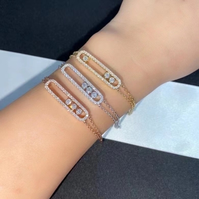 3 ไดมอนด์ ขับเคลื่อน AU750 ทองเคลื่อนข้อมือ 18K ทองเหลือง