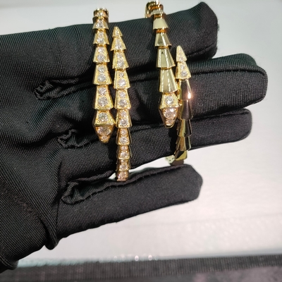 18k ทองเหลืองเพชร สายเดียว Serpenti ไวเปอร์ แบรนเซลต์ Bulgari เครื่องประดับสูง