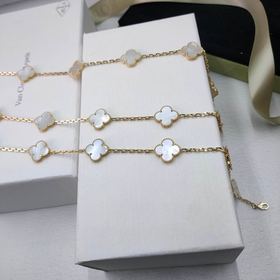 Alhambra Vca Bracelet สําหรับเครื่องประดับที่กําหนดเอง ชิ้นทองอิตาลี 18k เครื่องประดับยอดขาย