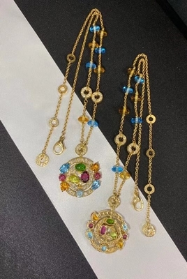 สร้อยคอทองเหลืองสีเหลือง 18k 16.7 นิ้ว
